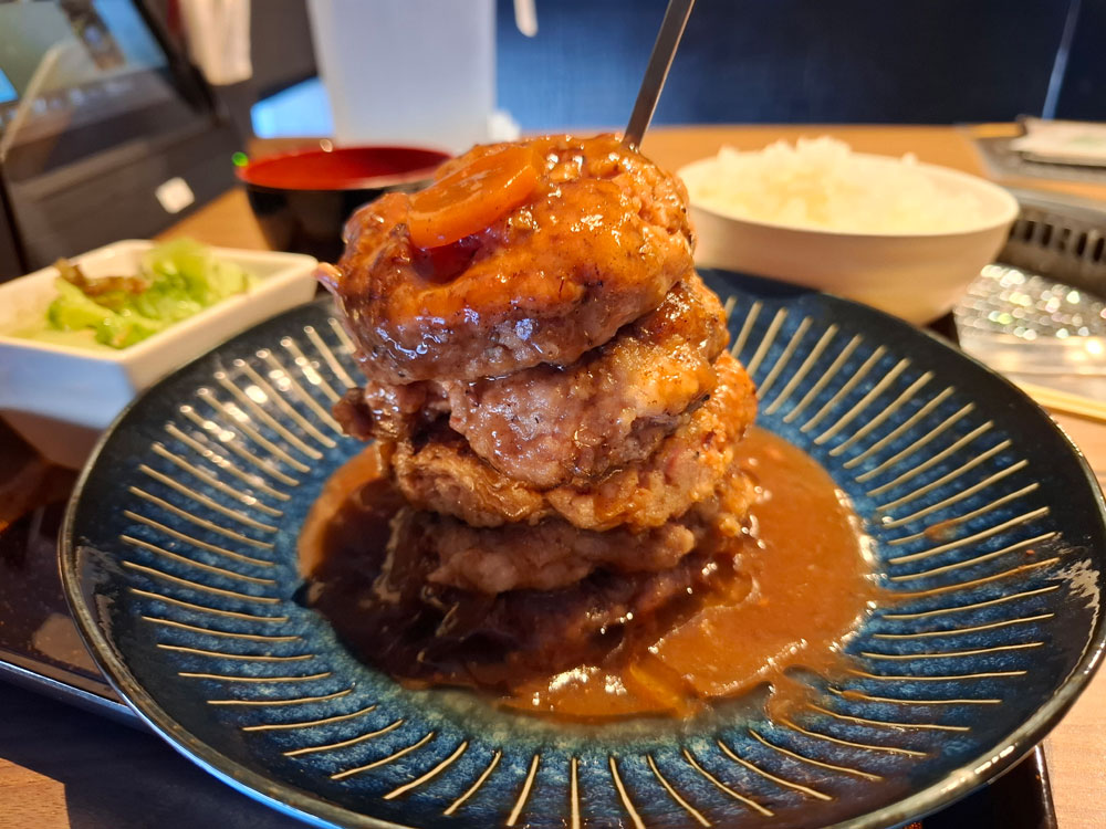 ハンバーグ 横からのアングル